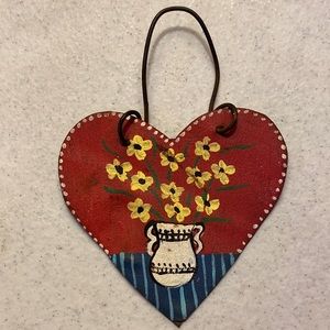 Folk art heart hanging
